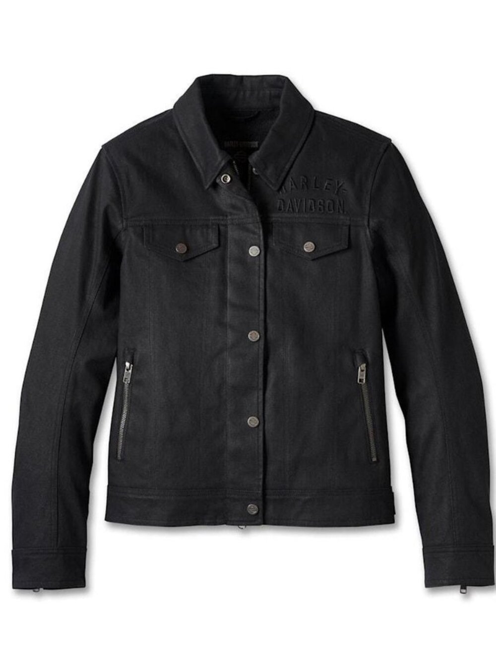 Harley Davidson WOMEN's Trucker Riding Jean Jacket Black New - NWT Size S